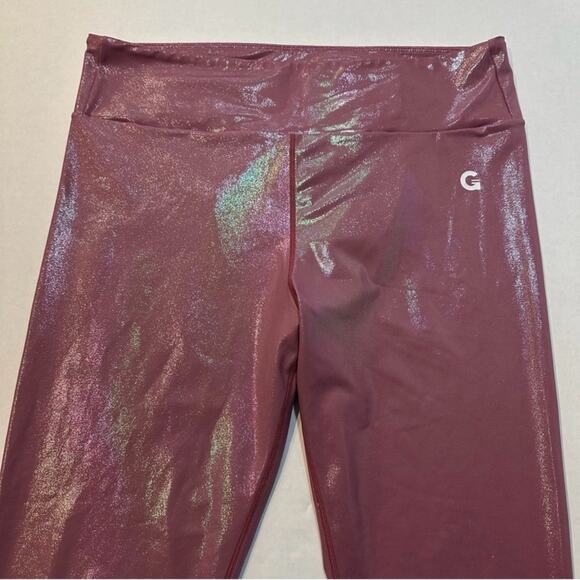 grrrl Leggings Metallic Purple/Pink Iridescent Print, Size "SAM" workout gym - Picture 4 of 15